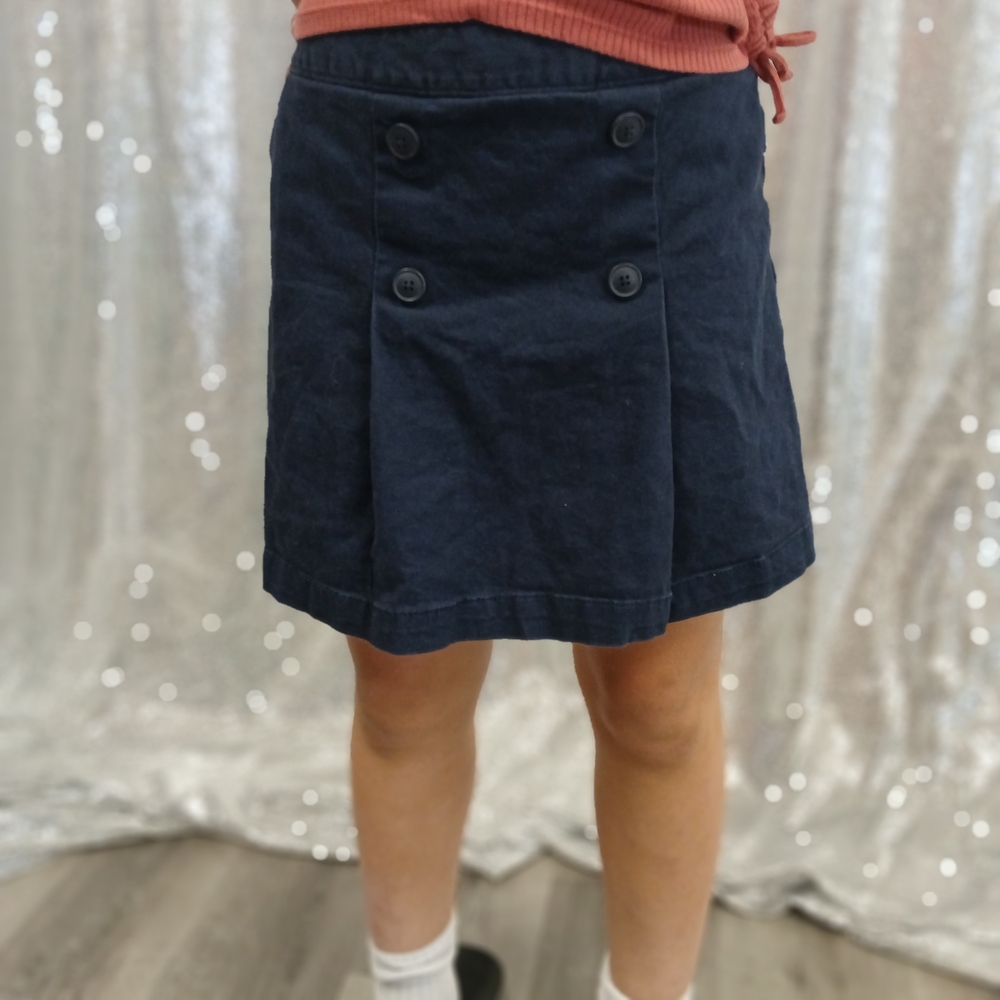 Old Navy Dark Blue Double-Button Mini Skirt